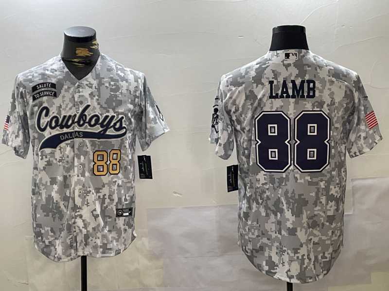 Mens Dallas Cowboys #88 CeeDee Lamb Arctic Camo 2024 Salute to Service Stitched Baseball Jerseys